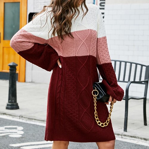 Women's Pullover Sweater Jumper Cable Knit Tunic Knitted Color Block Turtleneck Stylish Casual Daily Holiday Fall Winter Wine Brown S M L / Long Sleeve
Women's Pullover Sweater Jumper Cable Knit Tunic Knitted Color Block Turtleneck Stylish Casual Daily Holiday Fall Winter Wine Brown S M L / Long Sleeve