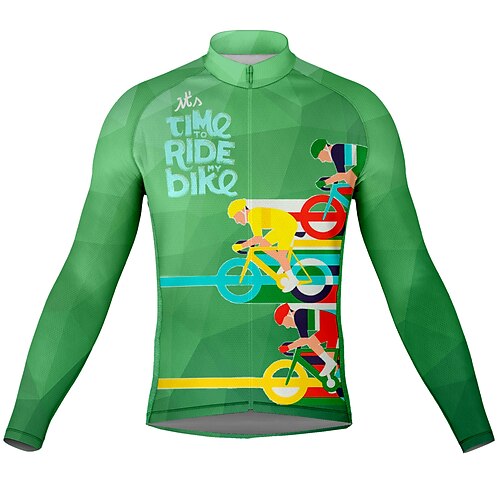 21Grams Men's Cycling Jersey Long Sleeve Bike Top with 3 Rear Pockets Mountain Bike MTB Road Bike Cycling Breathable Quick Dry Moisture Wicking Reflective Strips Green Graphic Polyester Spandex Sports
21Grams Men's Cycling Jersey Long Sleeve Bike Top with 3 Rear Pockets Mountain Bike MTB Road Bike Cycling Breathable Quick Dry Moisture Wicking Reflective Strips Green Graphic Polyester Spandex Sports