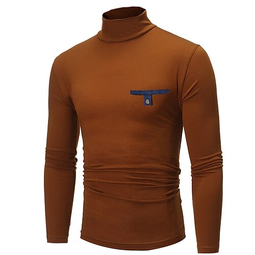 Men's T shirt Tee Solid Color Turtleneck Street Daily Long Sleeve Tops Designer Casual Fashion Comfortable Coffee
Men's T shirt Tee Solid Color Turtleneck Street Daily Long Sleeve Tops Designer Casual Fashion Comfortable Coffee