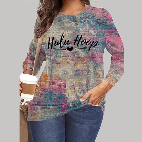 Women's Plus Size Tops Pullover Sweatshirt Hoodie Sweatshirt Graphic Letter Print Long Sleeve Crewneck Streetwear Daily Vacation Microfiber Fall Winter Rainbow
Women's Plus Size Tops Pullover Sweatshirt Hoodie Sweatshirt Graphic Letter Print Long Sleeve Crewneck Streetwear Daily Vacation Microfiber Fall Winter Rainbow