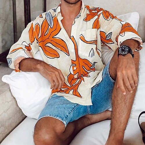 Men's Shirt 3D Print Leaves Turndown Street Casual Button-Down Print Long Sleeve Tops Casual Fashion Breathable Yellow
Men's Shirt 3D Print Leaves Turndown Street Casual Button-Down Print Long Sleeve Tops Casual Fashion Breathable Yellow