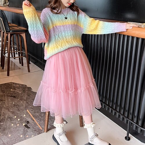 Kids Girls' DressSet Clothing Set 2 Pieces Long Sleeve Pink Rainbow Rainbow Vacation Outdoor Comfort Sweet 3-12 Years
Kids Girls' DressSet Clothing Set 2 Pieces Long Sleeve Pink Rainbow Rainbow Vacation Outdoor Comfort Sweet 3-12 Years