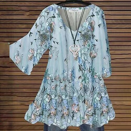 Women's Plus Size Tops Blouse Shirt Floral Print 3/4 Length Sleeve Crewneck Streetwear Daily Holiday Cotton Spandex Jersey Fall Winter Green Blue
Women's Plus Size Tops Blouse Shirt Floral Print 3/4 Length Sleeve Crewneck Streetwear Daily Holiday Cotton Spandex Jersey Fall Winter Green Blue