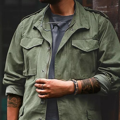 Men's Shirt Jacket Shacket Cargo Shirt Work Shirt Solid Color Turndown Green Camping & Hiking Back to Office Clothing Apparel Vintage Work Tactical
Men's Shirt Jacket Shacket Cargo Shirt Work Shirt Solid Color Turndown Green Camping & Hiking Back to Office Clothing Apparel Vintage Work Tactical