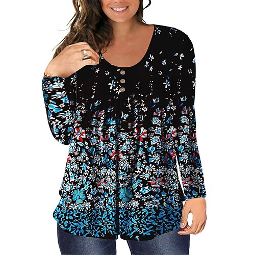 Women's Plus Size Tops Blouse Shirt Floral Butterfly Print Long Sleeve Round Neck Casual Daily Vacation Polyester Fall Winter Black Blue
Women's Plus Size Tops Blouse Shirt Floral Butterfly Print Long Sleeve Round Neck Casual Daily Vacation Polyester Fall Winter Black Blue