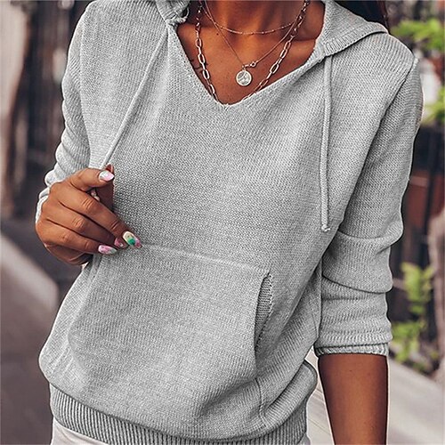 Women's Knit Hoodies Solid Color Casual Daily Sports Casual Streetwear Hoodies Sweatshirts Wine Red Black Gray
Women's Knit Hoodies Solid Color Casual Daily Sports Casual Streetwear Hoodies Sweatshirts Wine Red Black Gray