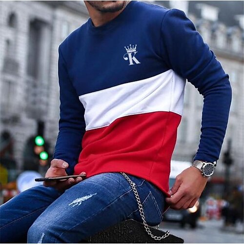 Men's Unisex T shirt Tee Color Block Letter Graphic Prints Crew Neck Blue 3D Print Outdoor Street Long Sleeve Print Clothing Apparel Basic Sports Casual Classic
Men's Unisex T shirt Tee Color Block Letter Graphic Prints Crew Neck Blue 3D Print Outdoor Street Long Sleeve Print Clothing Apparel Basic Sports Casual Classic
