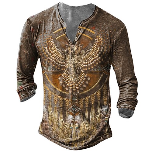 Per uomo maglietta Camicia Henley Magliette Pop art Fantasia Gufo Henley Marrone Stampa 3D Indian Plus Size Esterno Giornaliero Manica lunga Bottone giù Stampa Abbigliamento Essenziale Originale
Per uomo maglietta Camicia Henley Magliette Pop art Fantasia Gufo Henley Marrone Stampa 3D Indian Plus Size Esterno Giornaliero Manica lunga Bottone giù Stampa Abbigliamento Essenziale Originale