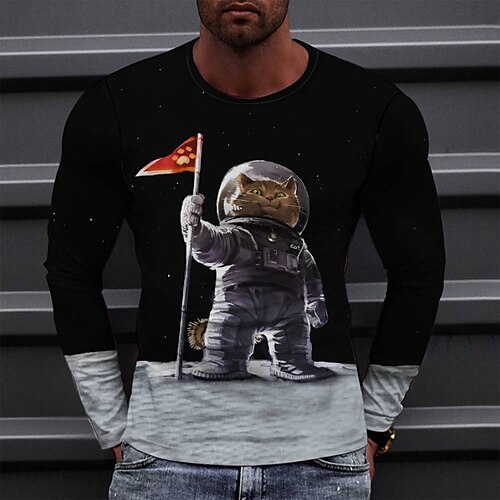 Men's T shirt Tee Tee Graphic Round Neck Black Long Sleeve 3D Print Casual Daily Print Tops Fashion Designer Comfortable Big and Tall
Men's T shirt Tee Tee Graphic Round Neck Black Long Sleeve 3D Print Casual Daily Print Tops Fashion Designer Comfortable Big and Tall