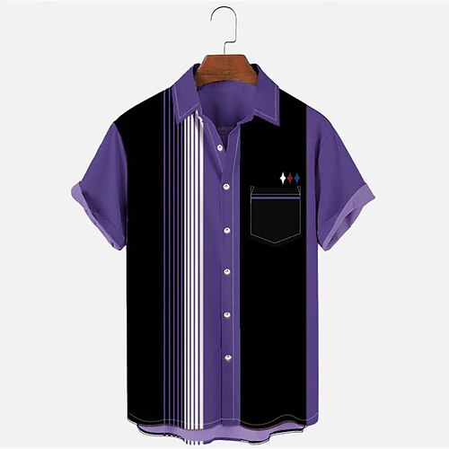 Men's Bowling Shirt Camp Shirt Color Block Stripe Turndown Blue Purple Light gray Brown Beige Print Daily Holiday Short Sleeve Button-Down Print Clothing Apparel Vintage Color Block Hawaiian / Summer
Men's Bowling Shirt Camp Shirt Color Block Stripe Turndown Blue Purple Light gray Brown Beige Print Daily Holiday Short Sleeve Button-Down Print Clothing Apparel Vintage Color Block Hawaiian / Summer
