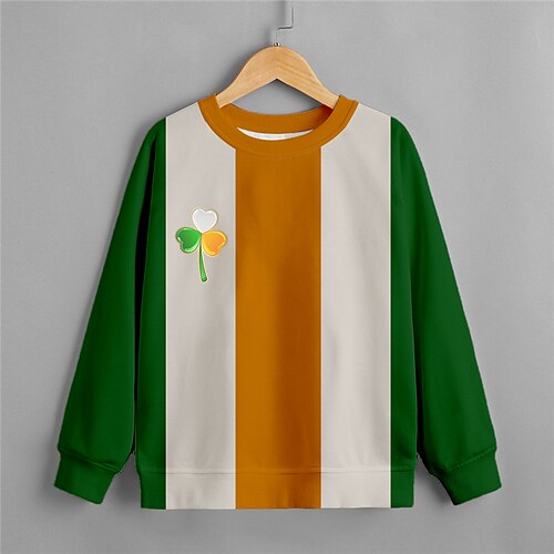 Kids Boys St. Patrick Sweatshirt Four Leaf Clover Outdoor 3D Print Long Sleeve Crewneck Active 3-12 Years Winter Green Blue
Kids Boys St. Patrick Sweatshirt Four Leaf Clover Outdoor 3D Print Long Sleeve Crewneck Active 3-12 Years Winter Green Blue
