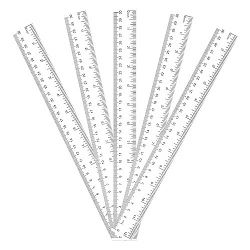 

5 Pack Clear RulersPlastic Ruler 12 inch Straight Ruler with Centimeters and Inches Kids Rulers Bulk for Student Classroom School Office