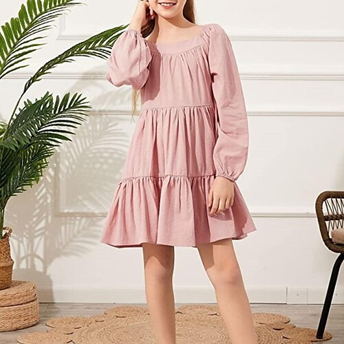 Kids Girls' Dress Plain A Line Dress Dress Daily Cute Dress 4-12 Years Winter Blue Pink
Kids Girls' Dress Plain A Line Dress Dress Daily Cute Dress 4-12 Years Winter Blue Pink