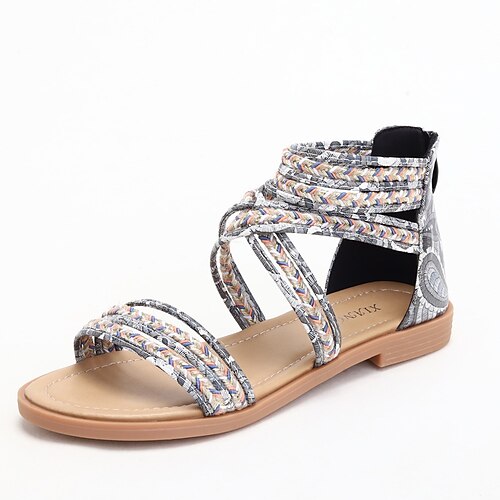 Women's Sandals Boho Bohemia Beach Flat Heel Round Toe Open Toe Elegant Casual Wedding Beach Synthetics Zipper Spring Summer Solid Colored Light Brown Black
Women's Sandals Boho Bohemia Beach Flat Heel Round Toe Open Toe Elegant Casual Wedding Beach Synthetics Zipper Spring Summer Solid Colored Light Brown Black