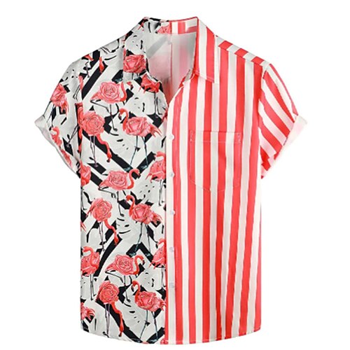 Men's Shirt Floral Striped Turndown Red Short Sleeves 3D Print Outdoor Street Button-Down Print Tops Designer Casual Breathable / Summer / Spring / Summer
Men's Shirt Floral Striped Turndown Red Short Sleeves 3D Print Outdoor Street Button-Down Print Tops Designer Casual Breathable / Summer / Spring / Summer