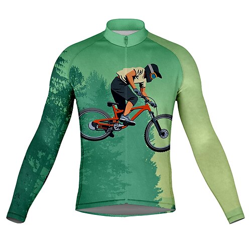 21Grams Men's Cycling Jersey Long Sleeve Bike Top with 3 Rear Pockets Mountain Bike MTB Road Bike Cycling Breathable Quick Dry Moisture Wicking Reflective Strips Green Graphic Polyester Spandex Sports
21Grams Men's Cycling Jersey Long Sleeve Bike Top with 3 Rear Pockets Mountain Bike MTB Road Bike Cycling Breathable Quick Dry Moisture Wicking Reflective Strips Green Graphic Polyester Spandex Sports