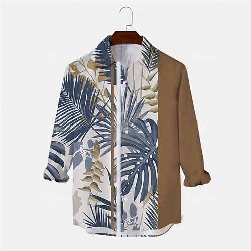 Men's Shirt Leaves Turndown Khaki Long Sleeve 3D Print Outdoor Street Button-Down Print Tops Fashion Designer Casual Breathable
Men's Shirt Leaves Turndown Khaki Long Sleeve 3D Print Outdoor Street Button-Down Print Tops Fashion Designer Casual Breathable