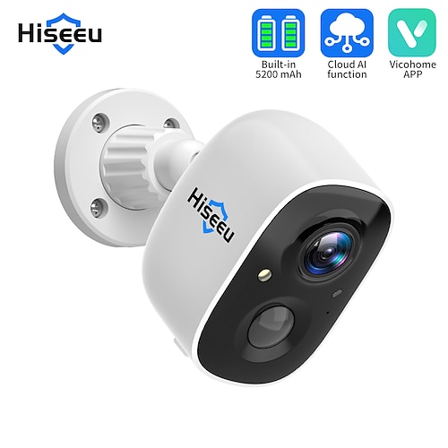 

Hiseeu Security Camera Wireless Outdoor 2-Way Talk Battery Powered Wi-Fi Cameras for Outside and Indoor 1080P Night Vision AI Motion Detection Spotlight Siren Alarm IP65 Weatherproof