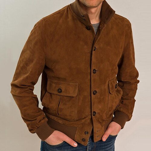 Men's Casual Jacket Windproof Warm Street Daily Holiday Single Breasted Stand Collar Traditional / Vintage Casual Comfortable Jacket Outerwear Pure Color Pocket Brown / Winter / Fall / Winter
Men's Casual Jacket Windproof Warm Street Daily Holiday Single Breasted Stand Collar Traditional / Vintage Casual Comfortable Jacket Outerwear Pure Color Pocket Brown / Winter / Fall / Winter