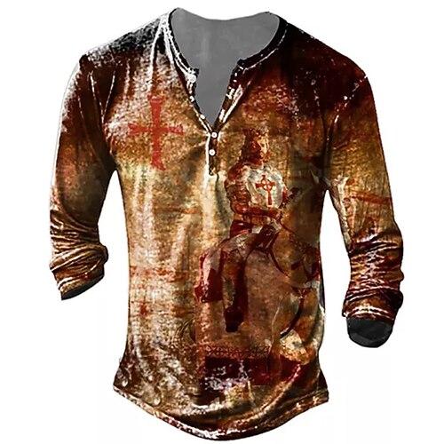 Men's T shirt Tee Henley Shirt Tee 3D Print Graphic Human Plus Size Henley Daily Sports Button-Down Print Long Sleeve Tops Designer Basic Classic Comfortable Brown
Men's T shirt Tee Henley Shirt Tee 3D Print Graphic Human Plus Size Henley Daily Sports Button-Down Print Long Sleeve Tops Designer Basic Classic Comfortable Brown