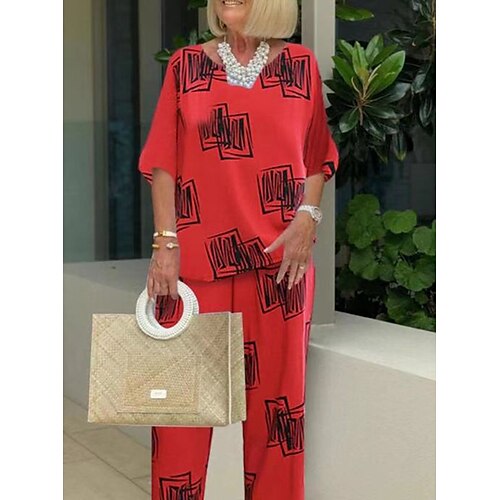 Women's Streetwear Printing Casual Daily Two Piece Set Blouse T shirt Tee Pant Patchwork Print Tops
Women's Streetwear Printing Casual Daily Two Piece Set Blouse T shirt Tee Pant Patchwork Print Tops