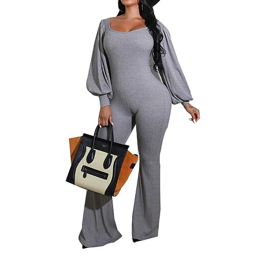 Women's Jumpsuit High Waist Solid Color Crew Neck Casual Daily Holiday Regular Fit Long Sleeve Dark Gray S M L Fall
Women's Jumpsuit High Waist Solid Color Crew Neck Casual Daily Holiday Regular Fit Long Sleeve Dark Gray S M L Fall