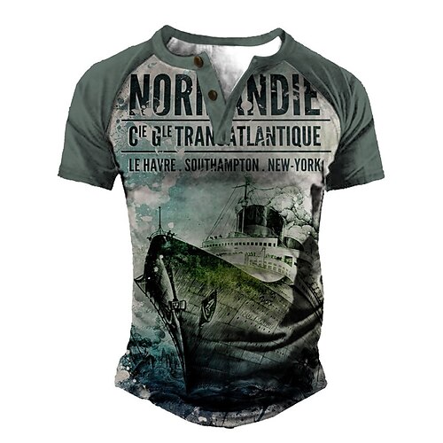 Homens Camiseta Camisa Henley Camisetas Gráfico Henley Cinzento Impressão 3D Steamship Tamanho Grande Ao ar livre Diário Manga Curta Patchwork Botão para baixo Roupa Básico Designer Casual Clássico
Homens Camiseta Camisa Henley Camisetas Gráfico Henley Cinzento Impressão 3D Steamship Tamanho Grande Ao ar livre Diário Manga Curta Patchwork Botão para baixo Roupa Básico Designer Casual Clássico