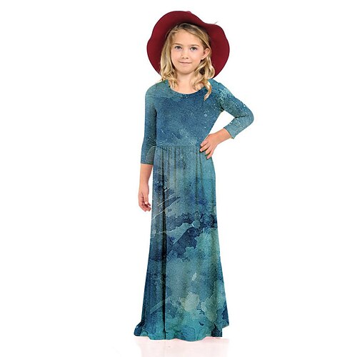 Kids Little Girls' Dress Graphic Shift Dress Daily Holiday Vacation Print Blue Maxi 3/4 Length Sleeve Casual Cute Sweet Dresses Fall Winter Regular Fit 2-8 Years
Kids Little Girls' Dress Graphic Shift Dress Daily Holiday Vacation Print Blue Maxi 3/4 Length Sleeve Casual Cute Sweet Dresses Fall Winter Regular Fit 2-8 Years