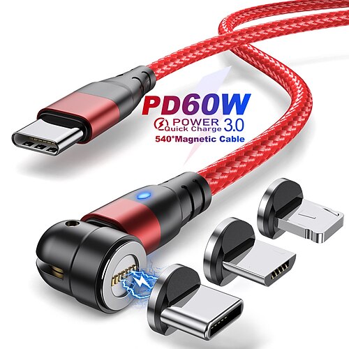 USB 3.0 Cable 60W 540 Degree Rotating Magnetic Line Micro USB Type C Phone Cable for iPhone 13 12 11 Pro Samsung Xiaomi USB Cable
USB 3.0 Cable 60W 540 Degree Rotating Magnetic Line Micro USB Type C Phone Cable for iPhone 13 12 11 Pro Samsung Xiaomi USB Cable