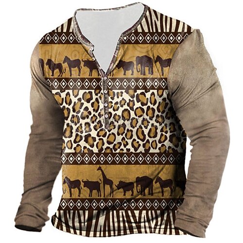 Men's Henley Shirt Tee T shirt Tee 3D Print Graphic Animal Plus Size Henley Daily Sports Button-Down Print Long Sleeve Tops Designer Basic Classic Comfortable Brown
Men's Henley Shirt Tee T shirt Tee 3D Print Graphic Animal Plus Size Henley Daily Sports Button-Down Print Long Sleeve Tops Designer Basic Classic Comfortable Brown