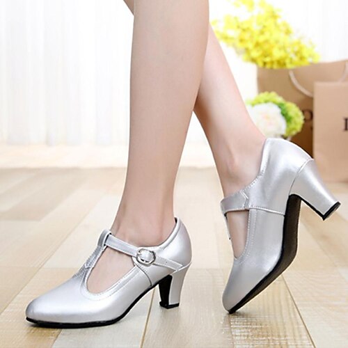 Women's Ballroom Shoes Modern Shoes Party Outdoor Stage Heel Thick Heel T-Strap Black Grey Red / Practice
Women's Ballroom Shoes Modern Shoes Party Outdoor Stage Heel Thick Heel T-Strap Black Grey Red / Practice
