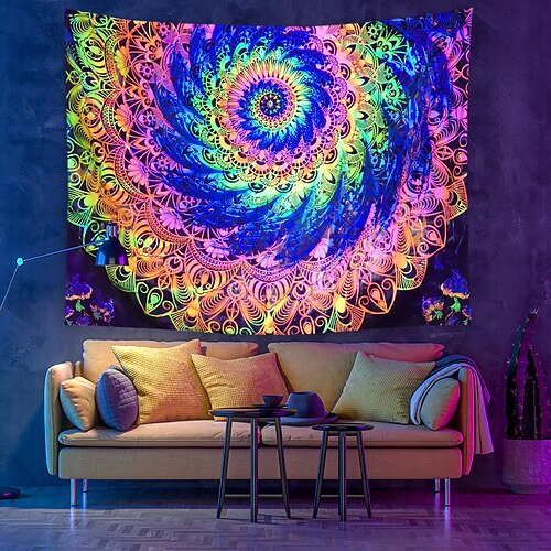 Halloween Blacklight UV Reactive Wall Tapestry Art Decor Bohemain Mandala Blanket Curtain Hanging Home Bedroom Decoration Polyester
Halloween Blacklight UV Reactive Wall Tapestry Art Decor Bohemain Mandala Blanket Curtain Hanging Home Bedroom Decoration Polyester