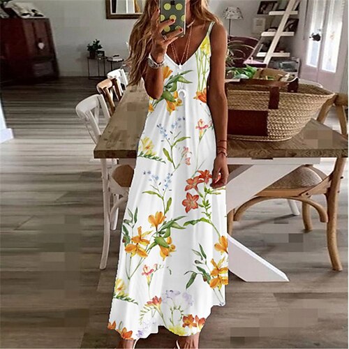 Women's A Line Dress Swing Dress Maxi long Dress White Short Sleeve Floral Print Spring Summer Spaghetti Strap Stylish Elegant Vacation 2022 S M L XL XXL 3XL / Casual Dress
Women's A Line Dress Swing Dress Maxi long Dress White Short Sleeve Floral Print Spring Summer Spaghetti Strap Stylish Elegant Vacation 2022 S M L XL XXL 3XL / Casual Dress