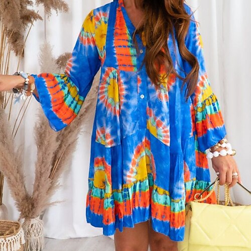 Women's Casual Dress A Line Dress Short Mini Dress Blue Orange 3/4 Length Sleeve Floral Print Fall Spring V Neck Casual 2022 S M L XL XXL
Women's Casual Dress A Line Dress Short Mini Dress Blue Orange 3/4 Length Sleeve Floral Print Fall Spring V Neck Casual 2022 S M L XL XXL