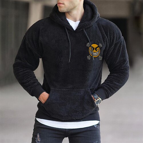 Men's Hoodie Pullover Fleece Graphic Front Pocket Print Daily Holiday Going out Hot Stamping Cotton Basic Casual Hoodies Sweatshirts Black
Men's Hoodie Pullover Fleece Graphic Front Pocket Print Daily Holiday Going out Hot Stamping Cotton Basic Casual Hoodies Sweatshirts Black