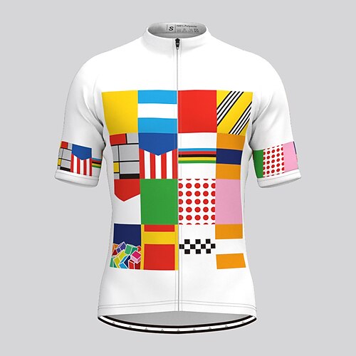 21Grams Men's Cycling Jersey Short Sleeve Bike Top with 3 Rear Pockets Mountain Bike MTB Road Bike Cycling Breathable Quick Dry Moisture Wicking Reflective Strips White Polyester Spandex Sports
21Grams Men's Cycling Jersey Short Sleeve Bike Top with 3 Rear Pockets Mountain Bike MTB Road Bike Cycling Breathable Quick Dry Moisture Wicking Reflective Strips White Polyester Spandex Sports