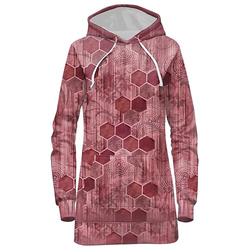 Women's Hoodie Dress Geometric Print Daily Weekend 3D Print Streetwear Long Hoodies Sweatshirts Red
Women's Hoodie Dress Geometric Print Daily Weekend 3D Print Streetwear Long Hoodies Sweatshirts Red