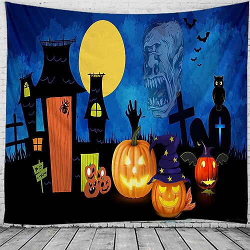 Halloween Party Wall Tapestry Art Decor Blanket Curtain Hanging Home Bedroom Living Room Decoration Polyester Pumpkin Graveyard Bat
Halloween Party Wall Tapestry Art Decor Blanket Curtain Hanging Home Bedroom Living Room Decoration Polyester Pumpkin Graveyard Bat