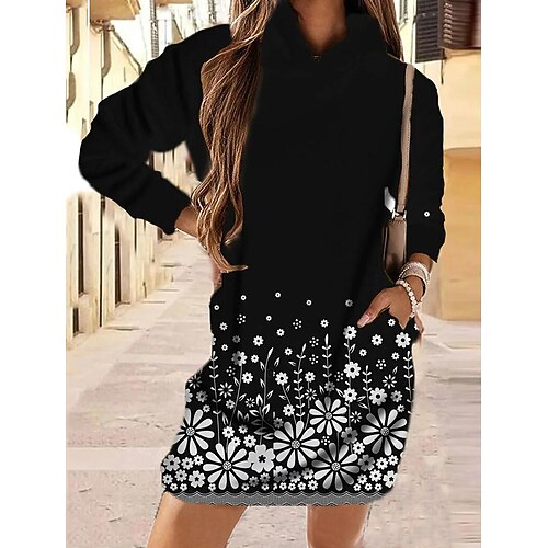 Women's Hoodie Dress Floral Print Casual Weekend 3D Print Active Streetwear Hoodies Sweatshirts White Black
Women's Hoodie Dress Floral Print Casual Weekend 3D Print Active Streetwear Hoodies Sweatshirts White Black