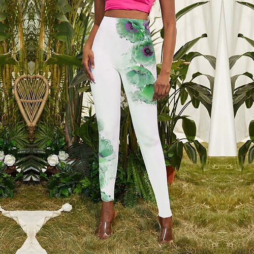Women's Tights Leggings Green Purple Pink Mid Waist Designer Hip-Hop Athleisure Leisure Sports Yoga Print Stretchy Ankle-Length Tummy Control Flower / Floral S M L XL XXL / Skinny
Women's Tights Leggings Green Purple Pink Mid Waist Designer Hip-Hop Athleisure Leisure Sports Yoga Print Stretchy Ankle-Length Tummy Control Flower / Floral S M L XL XXL / Skinny