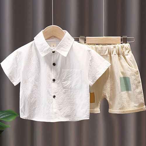 Kids Boys Shirt Shorts Clothing Set 2 Pieces Short Sleeve White Yellow Solid Color Street Casual Fashion 1-5 Years
Kids Boys Shirt Shorts Clothing Set 2 Pieces Short Sleeve White Yellow Solid Color Street Casual Fashion 1-5 Years