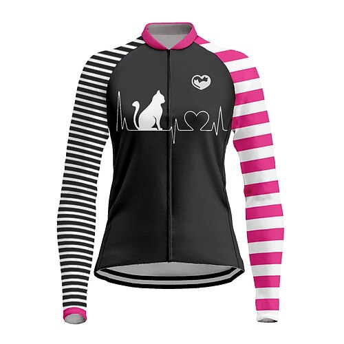 21Grams Women's Cycling Jersey Long Sleeve Bike Top with 3 Rear Pockets Mountain Bike MTB Road Bike Cycling Breathable Quick Dry Moisture Wicking Reflective Strips Black Grey Rose Red Cat Heart
21Grams Women's Cycling Jersey Long Sleeve Bike Top with 3 Rear Pockets Mountain Bike MTB Road Bike Cycling Breathable Quick Dry Moisture Wicking Reflective Strips Black Grey Rose Red Cat Heart