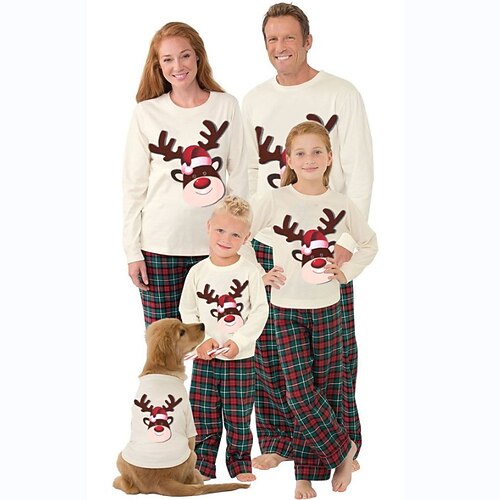 Family Look Christmas Pajamas Plaid Deer Indoor Beige Long Sleeve Daily Matching Outfits
Family Look Christmas Pajamas Plaid Deer Indoor Beige Long Sleeve Daily Matching Outfits