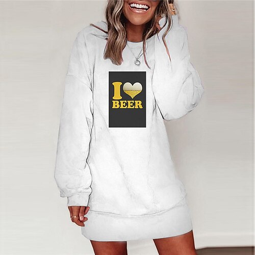 Women's T Shirt Dress Tee Dress Shift Dress Short Mini Dress White Long Sleeve Print Letter Print Fall Winter Round Neck Casual Loose 2022 S M L XL XXL 3XL / Cotton
Women's T Shirt Dress Tee Dress Shift Dress Short Mini Dress White Long Sleeve Print Letter Print Fall Winter Round Neck Casual Loose 2022 S M L XL XXL 3XL / Cotton