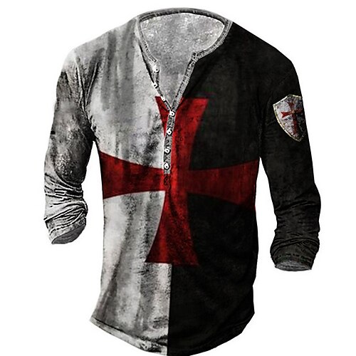 Men's T shirt Tee Henley Shirt Tee Graphic Color Block Cross Henley Gray Long Sleeve 3D Print Plus Size Outdoor Daily Button-Down Print Tops Basic Designer Classic Comfortable / Sports
Men's T shirt Tee Henley Shirt Tee Graphic Color Block Cross Henley Gray Long Sleeve 3D Print Plus Size Outdoor Daily Button-Down Print Tops Basic Designer Classic Comfortable / Sports