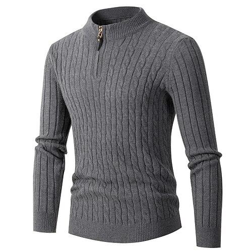 Men's Sweater Pullover Sweater Jumper Ribbed Knit Zipper Knitted Solid Color Stand Collar Basic Stylish Daily Holiday Clothing Apparel Winter Fall Black Khaki M L XL
Men's Sweater Pullover Sweater Jumper Ribbed Knit Zipper Knitted Solid Color Stand Collar Basic Stylish Daily Holiday Clothing Apparel Winter Fall Black Khaki M L XL
