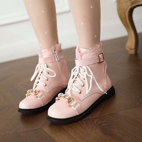 Girls' Boots Princess Shoes Daily PU Princess Shoes Big Kids(7years ) Party Daily Buckle Lace-up White Black Rosy Pink Fall Winter / Booties / Ankle Boots
Girls' Boots Princess Shoes Daily PU Princess Shoes Big Kids(7years ) Party Daily Buckle Lace-up White Black Rosy Pink Fall Winter / Booties / Ankle Boots