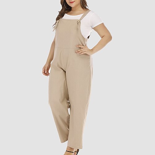 Women's Plus Size Overalls Jumpsuit Solid Color Casual Streetwear Casual Daily High Full Length Spring Summer Gray khaki XXL 3XL 4XL 5XL
Women's Plus Size Overalls Jumpsuit Solid Color Casual Streetwear Casual Daily High Full Length Spring Summer Gray khaki XXL 3XL 4XL 5XL