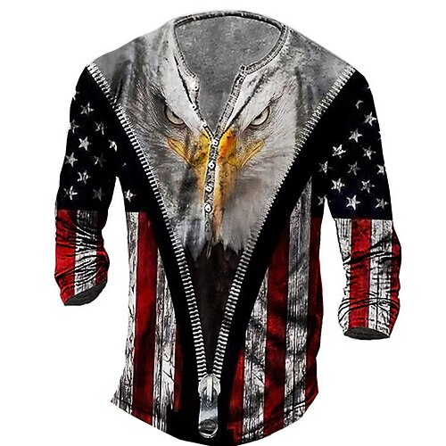 Men's T shirt Tee Henley Shirt Tee Graphic Eagle National Flag Henley Black Long Sleeve 3D Print Plus Size Outdoor Daily Button-Down Print Tops Basic Designer Classic Comfortable / Sports
Men's T shirt Tee Henley Shirt Tee Graphic Eagle National Flag Henley Black Long Sleeve 3D Print Plus Size Outdoor Daily Button-Down Print Tops Basic Designer Classic Comfortable / Sports