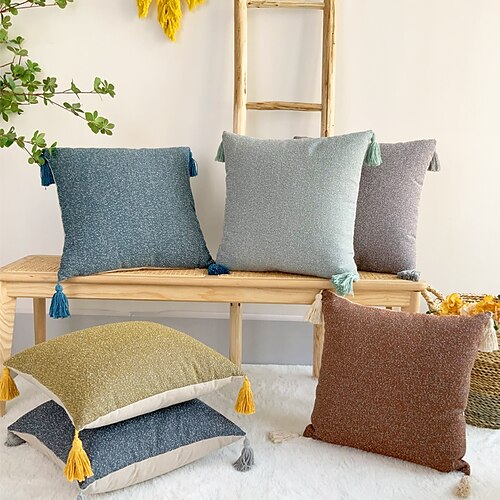 Decorative Throw Pillow Cover Solid Colored Tassel Cushion Cases Vintage Decor Pillowcases for Couch Sofa Bedroom
Decorative Throw Pillow Cover Solid Colored Tassel Cushion Cases Vintage Decor Pillowcases for Couch Sofa Bedroom